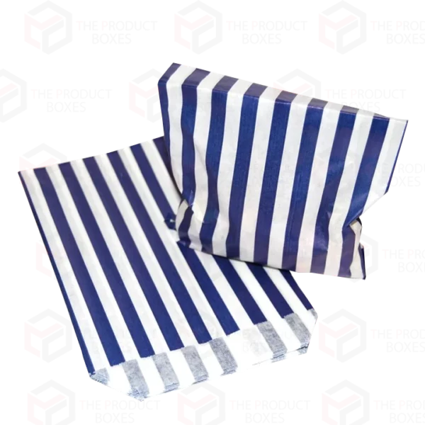 blue candy stripe paper bags wholesale