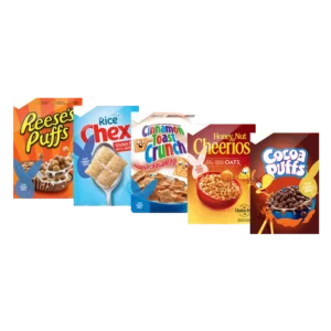 individual cereal boxes