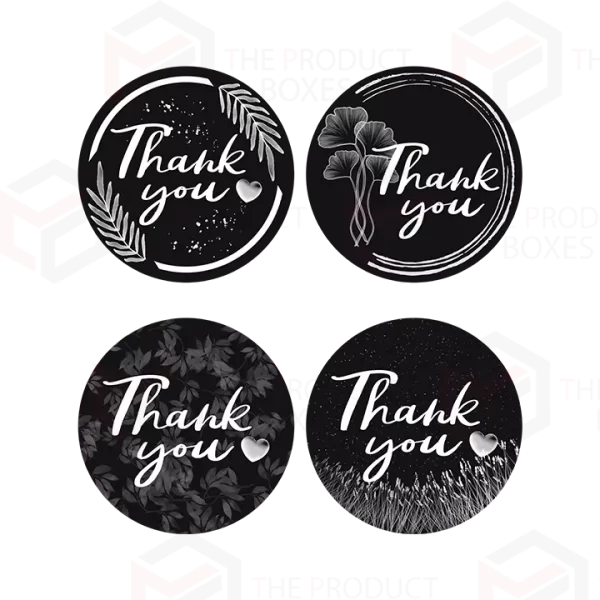 Black Thank You Stickers