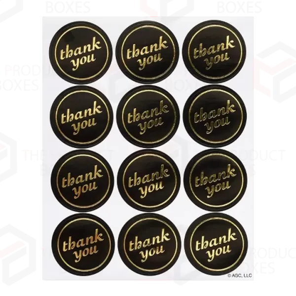 custom Black Thank You Stickers