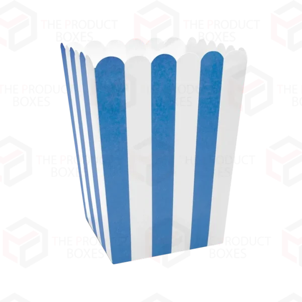 custom blue white popcorn boxes