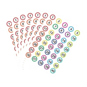 small number stickers 0-9