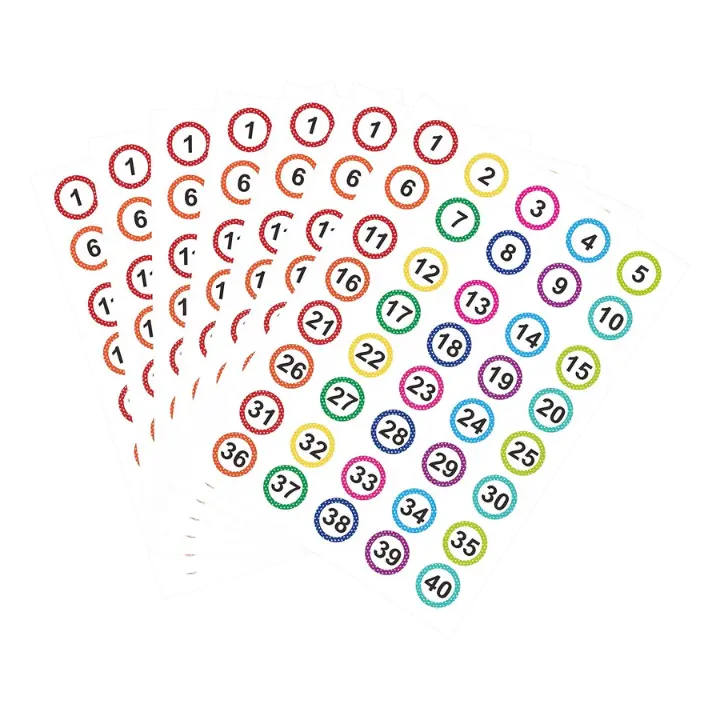 small number stickers 0-9