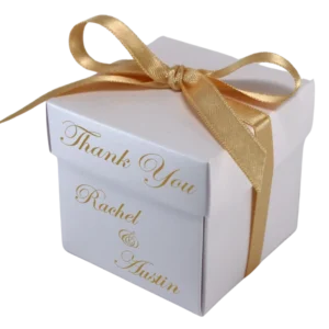 white wedding favour boxes