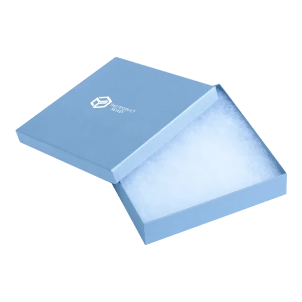 small blue rectangular gift boxes with lids