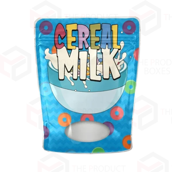 cereal milk mylar bags with display