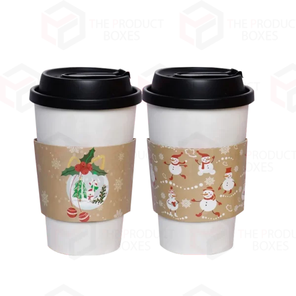 kraft christmas coffee cup sleeves