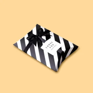 black and white striped pillow boxes