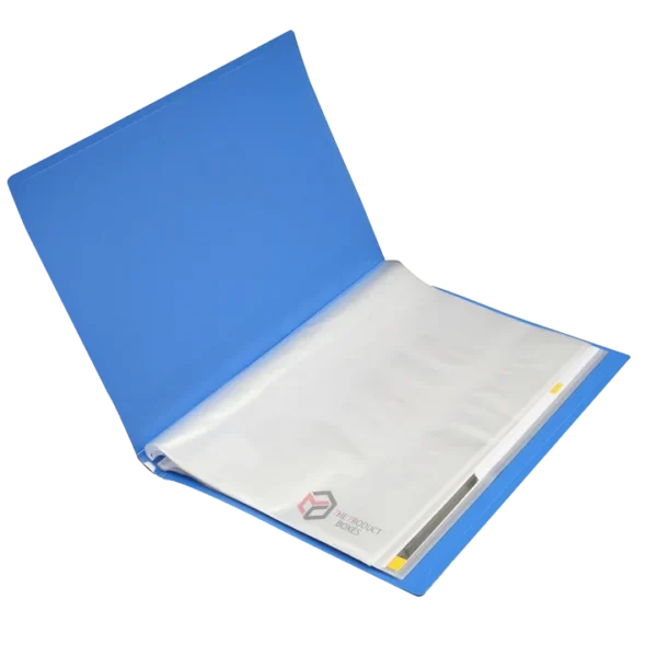 file presentation folder with plastic sleeves