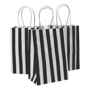 Black and White Striped Paper Bags