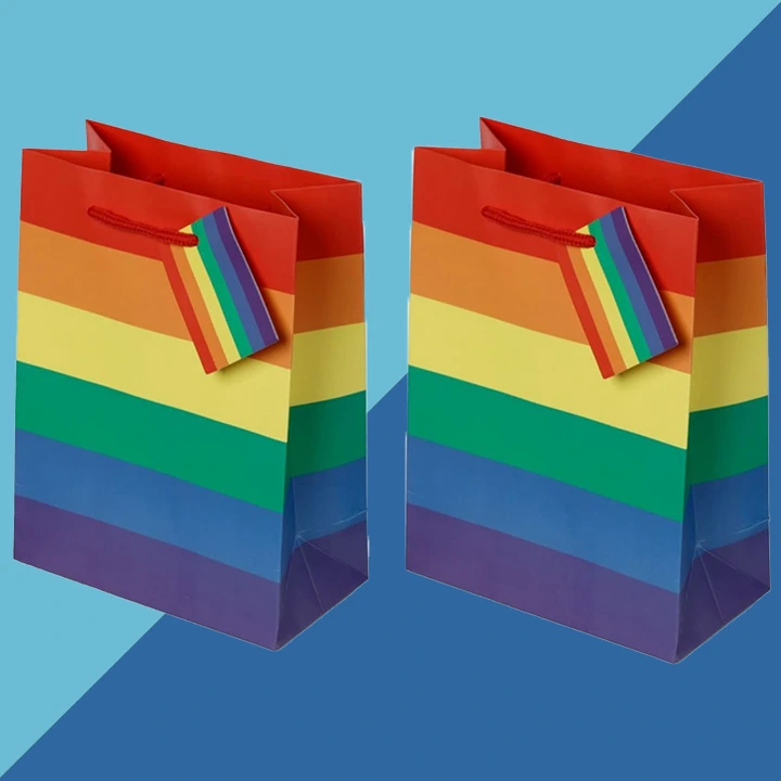 Rainbow Stripe Paper Bags