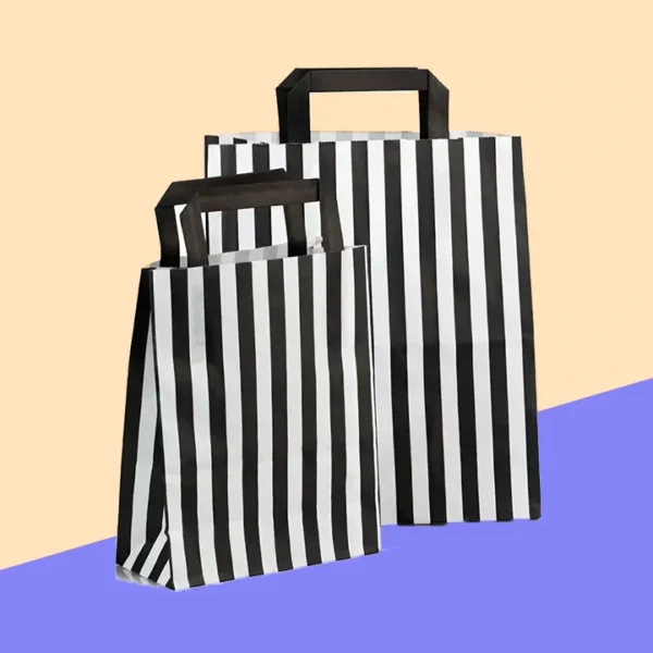 Striped Paper Bags with handles