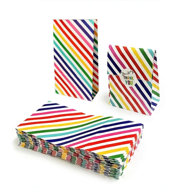 custom printed colour Stripe Paper Bags