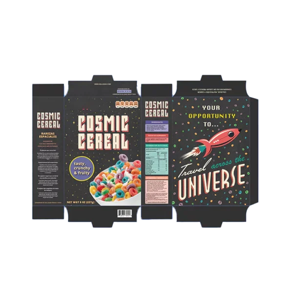 custom 80s Cereal box packaging