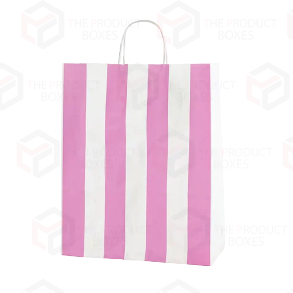 small striped paper-carrier bags