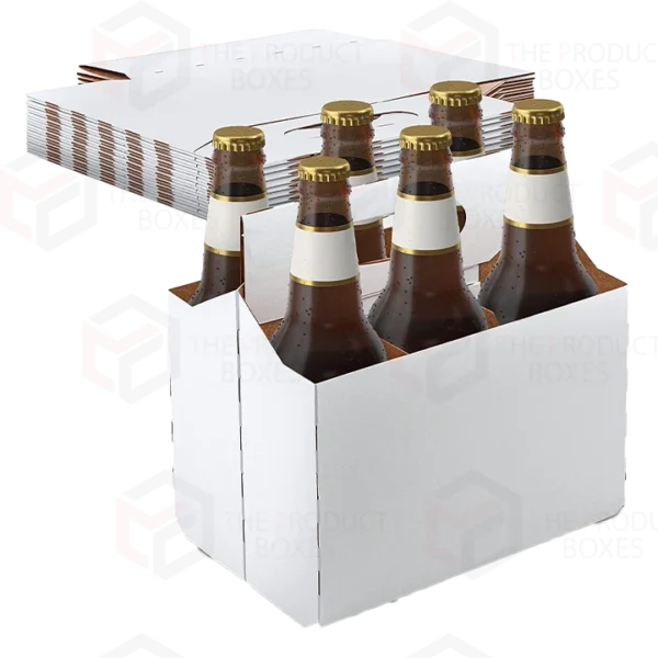 white cardboard bottle carrier boxes