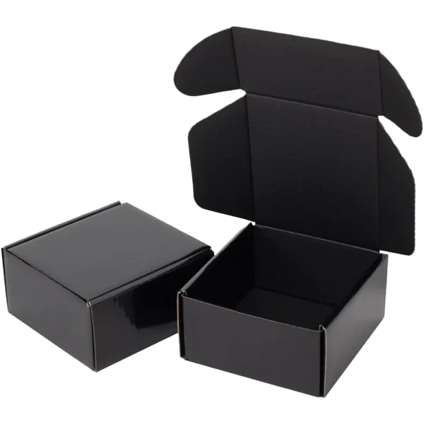 small black cardboard boxes