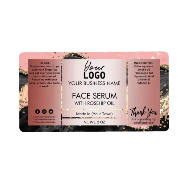 personalised cosmetic jar label