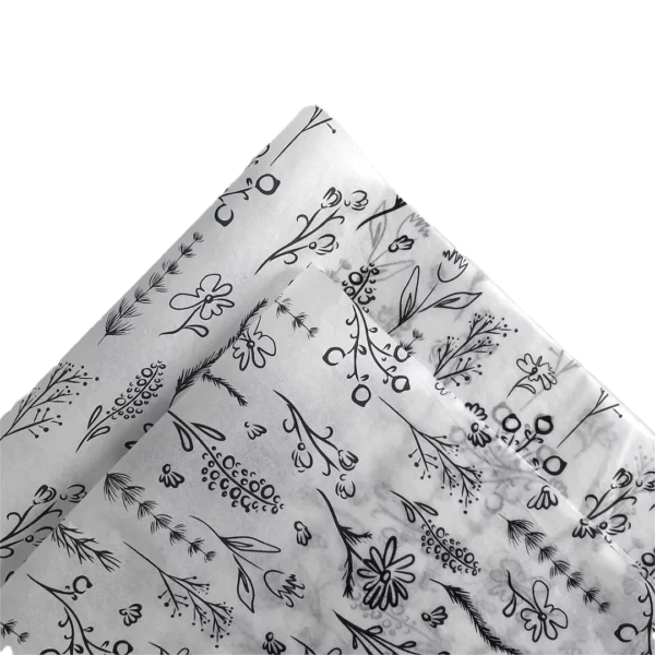 Black Floral Tissue Paper