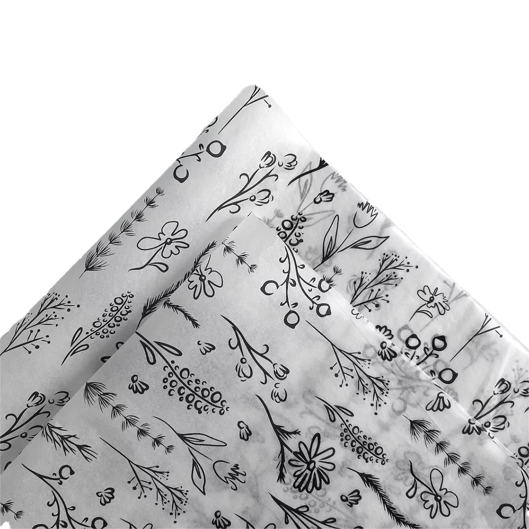 Black Floral Tissue Paper