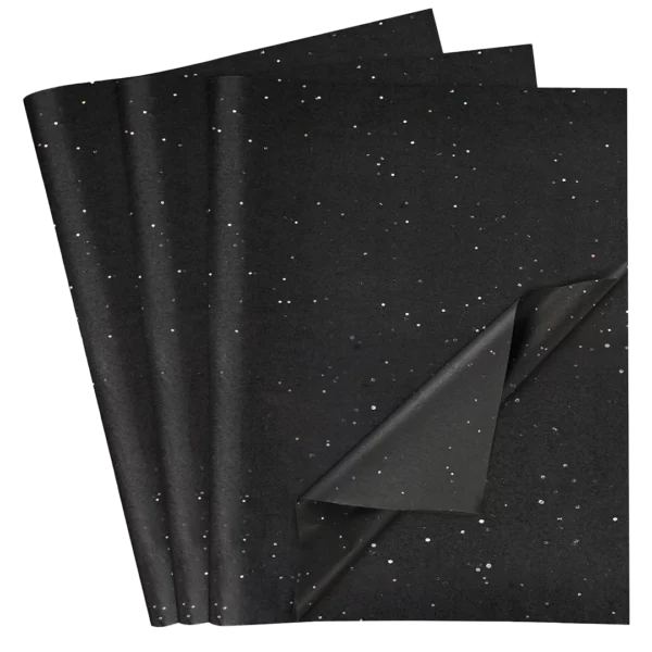 Black Glitter Tissue Paper