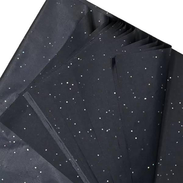 black shiny wrapping paper