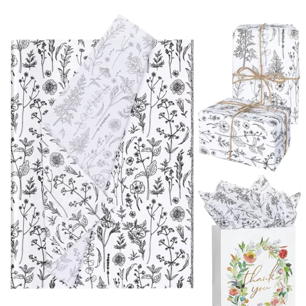 patterned wrapping paper sheets