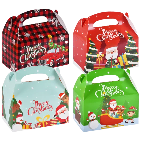 gable Cookie Boxes with christmas printed theme