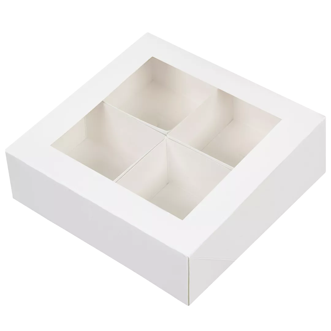 4 pice cupcake boxes with window