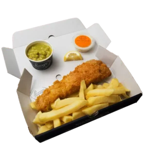 fish and chip takeaway boxes