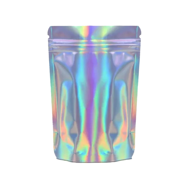 holographic silver zip lock food safe bag