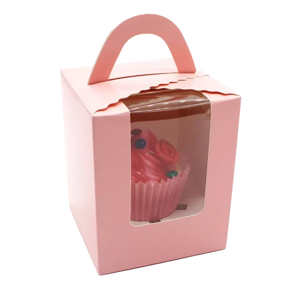 pink individual cupcake boxes