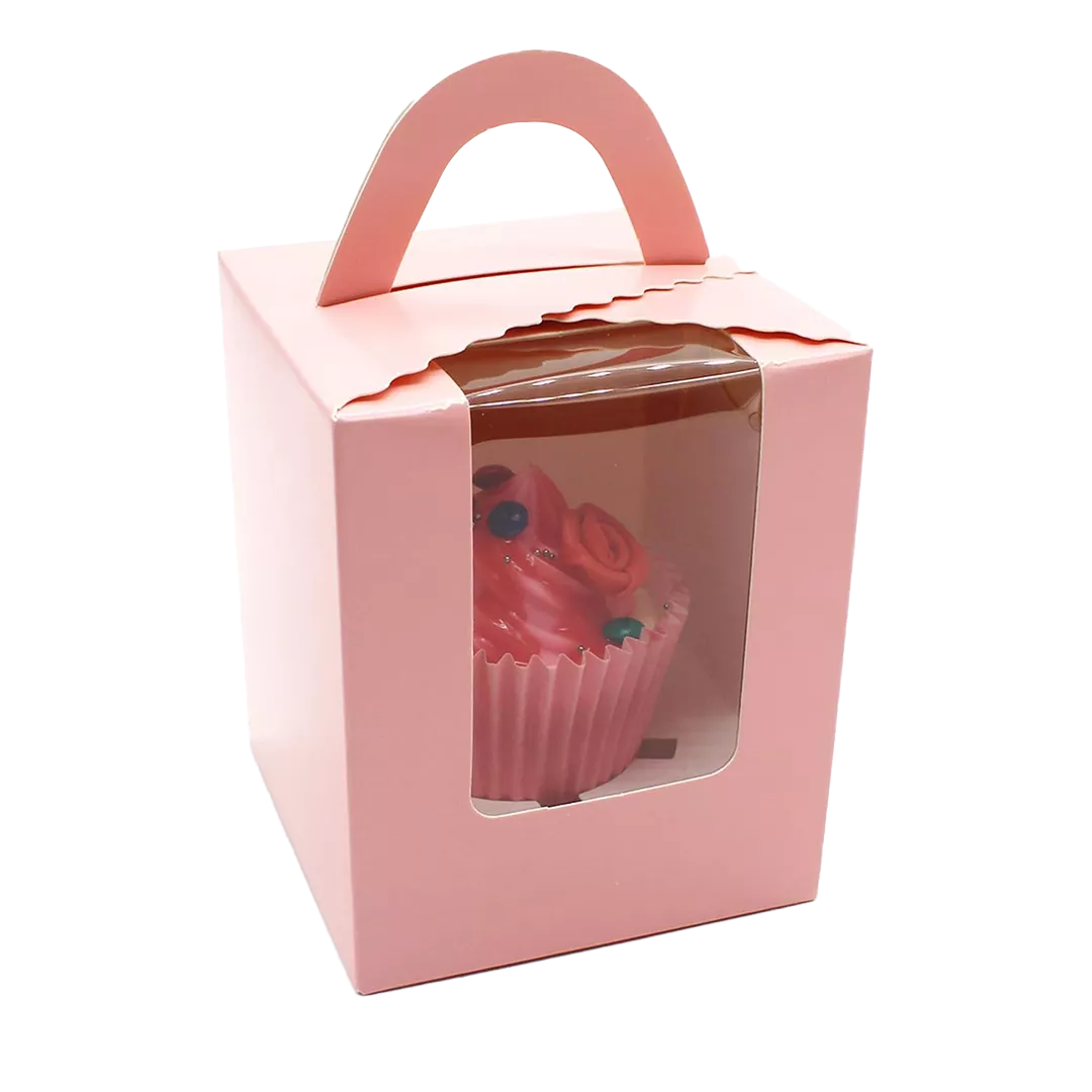pink individual cupcake boxes