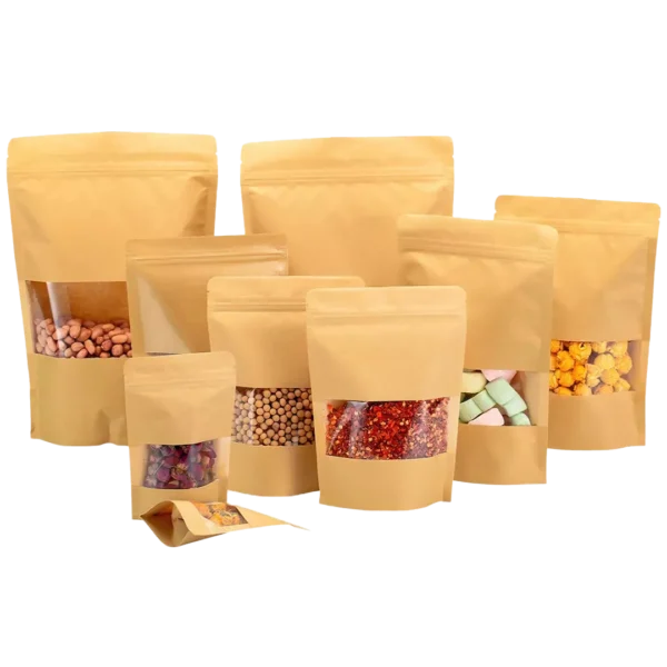 resealable foil food storage bags with clear window