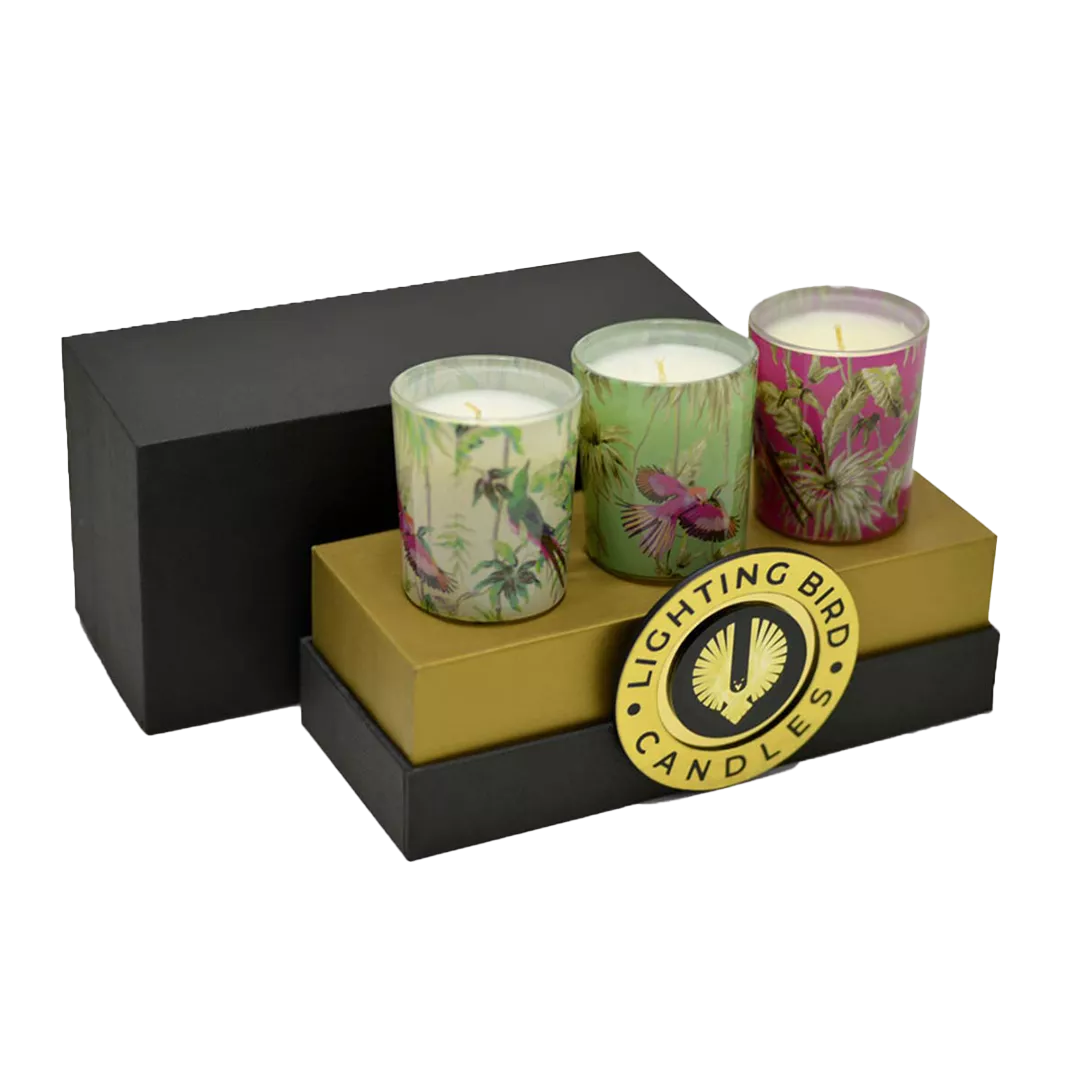 3 candle jar gift boxes with insert