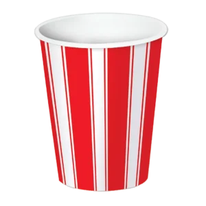 Red and White Striped Paper Cups