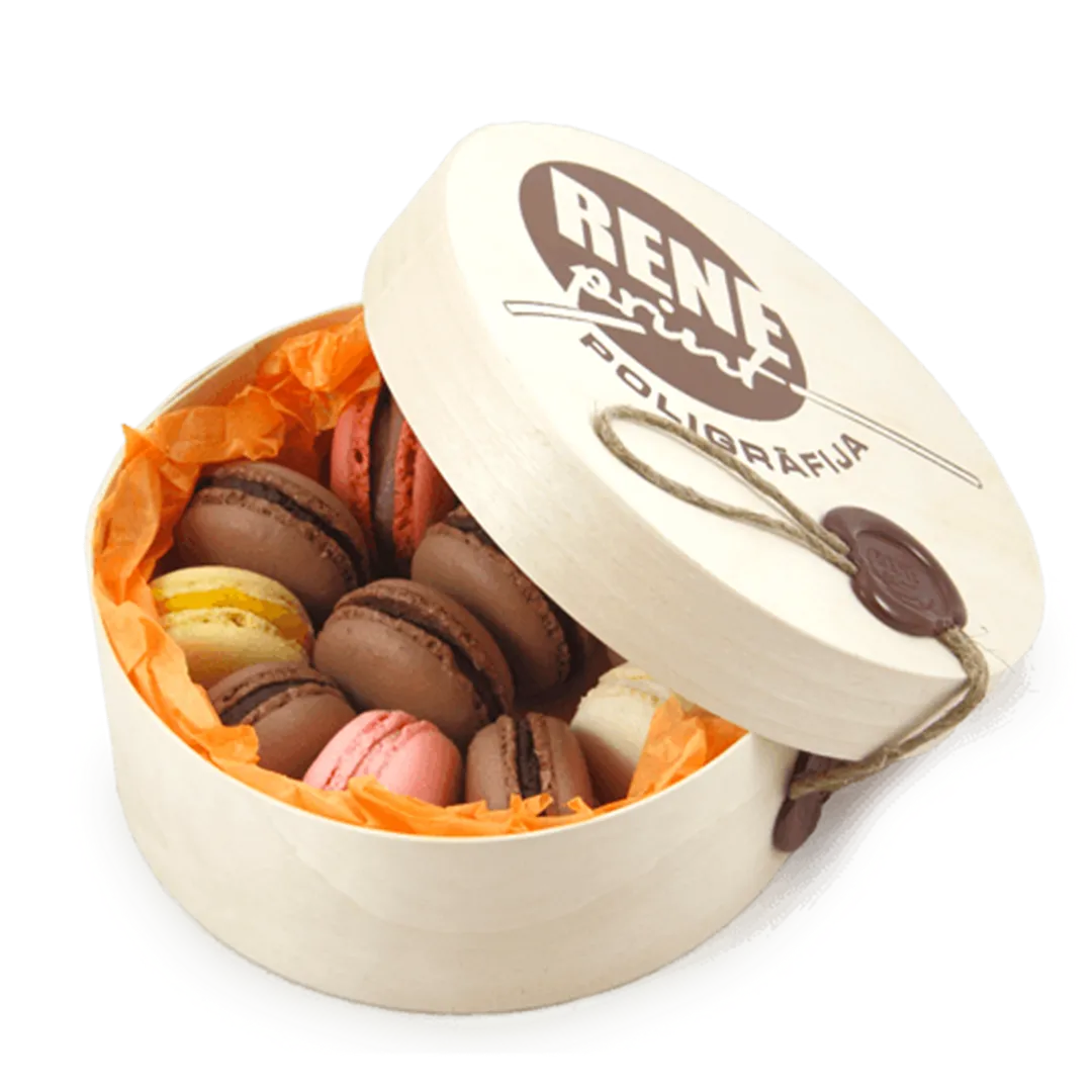 macaron boxes with vintage style lid