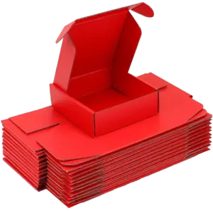 red mailer boxes