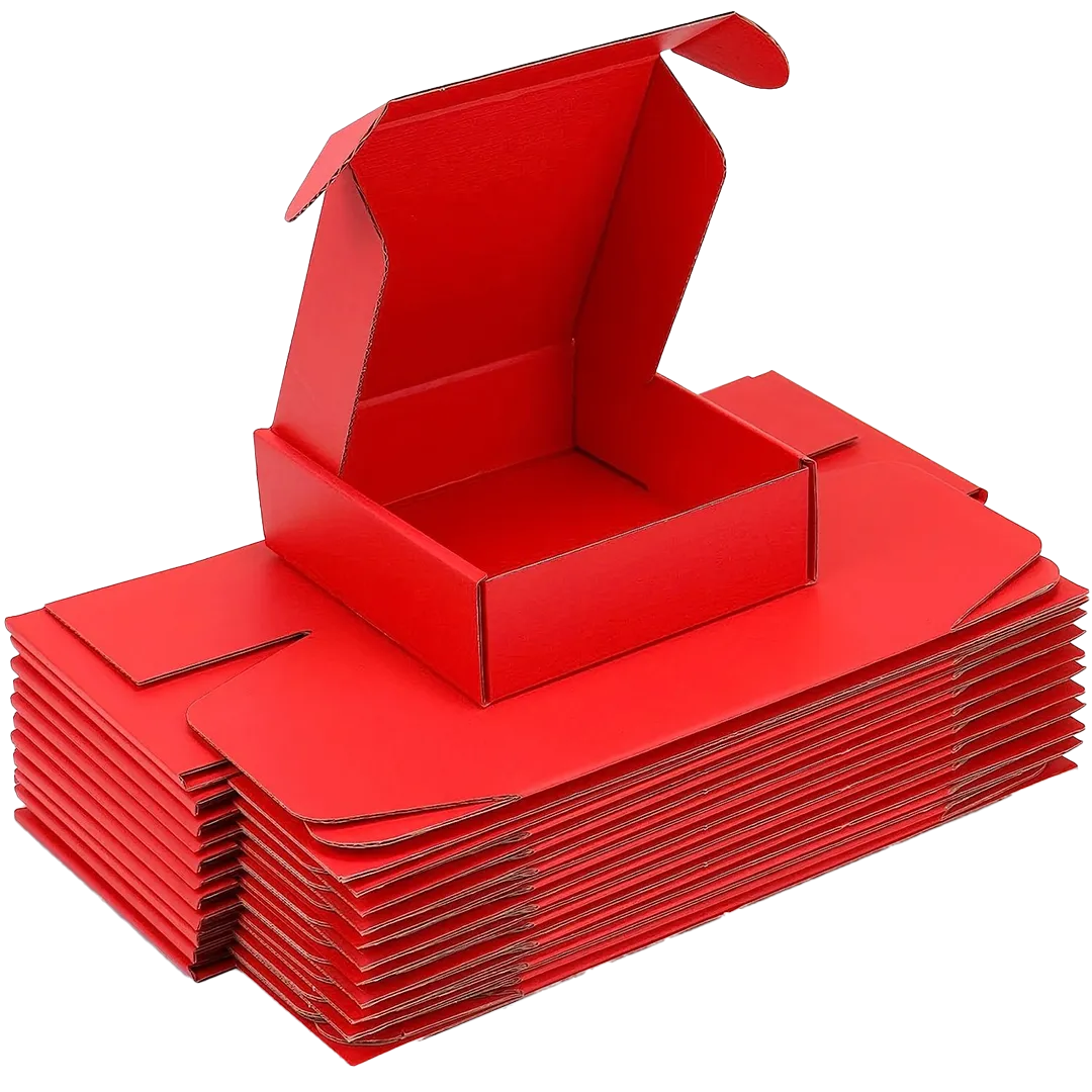 red mailer boxes
