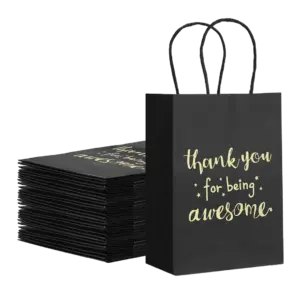 Black Thank You Bags