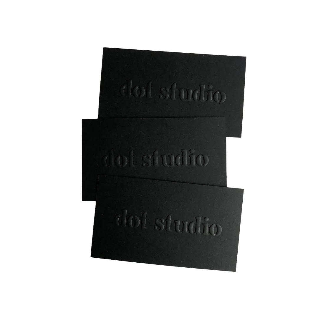 Custom black embossed labels