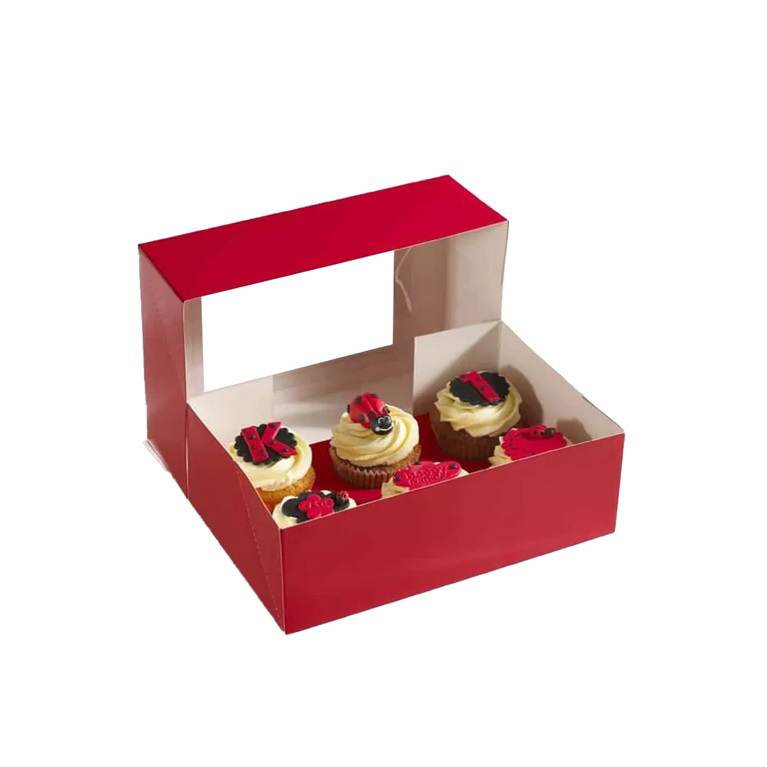 Holds 6 standard-sized cupcakes boxes