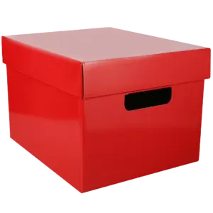 Red Cardboard Storage Boxes