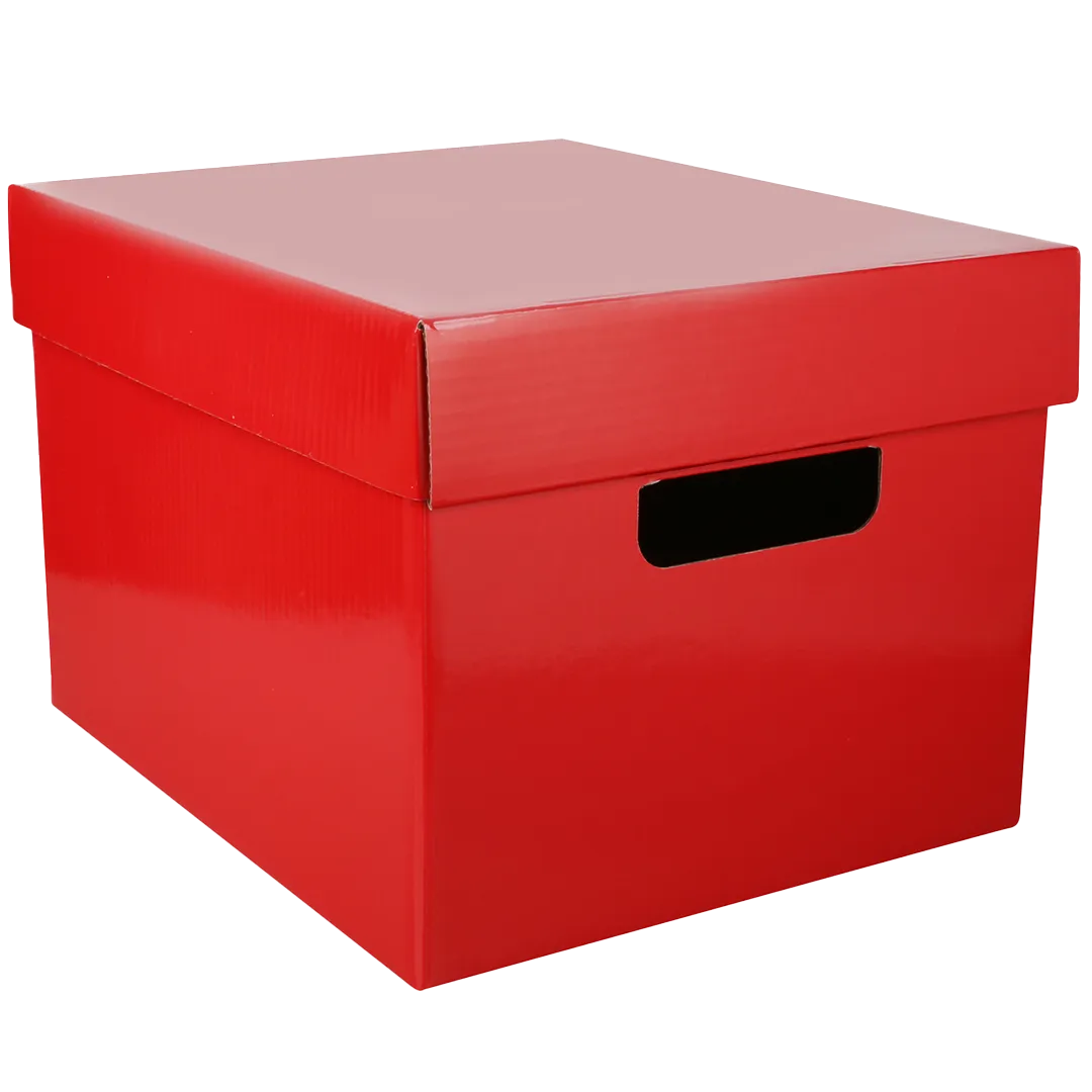 Red Cardboard Storage Boxes