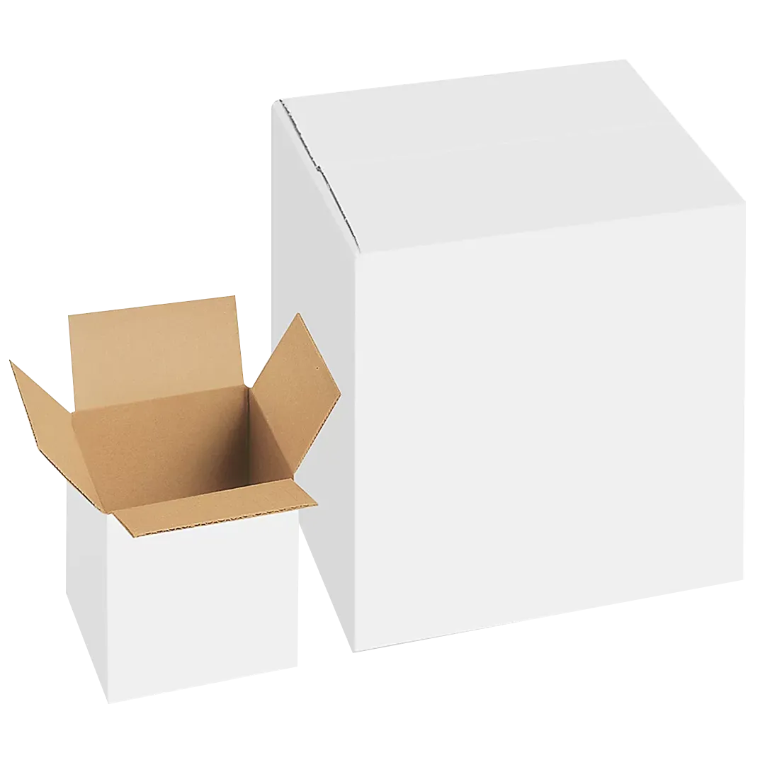 White paper cardboard box with matte finish