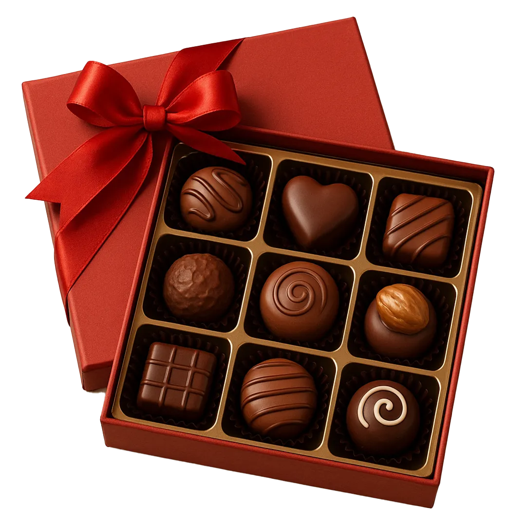 coloured chocolate boxes with custom inserts