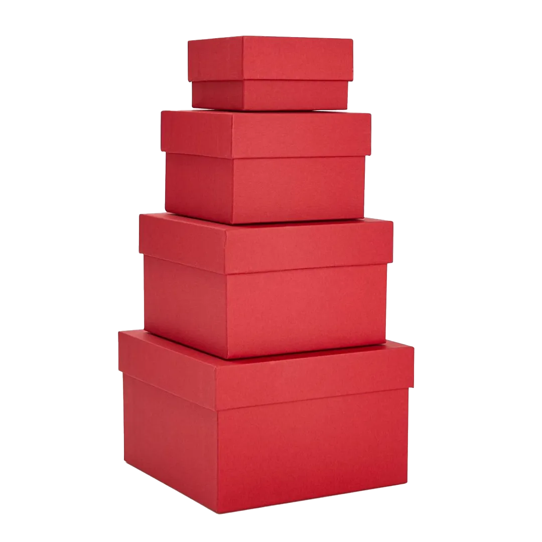 custom size red cardboard boxes