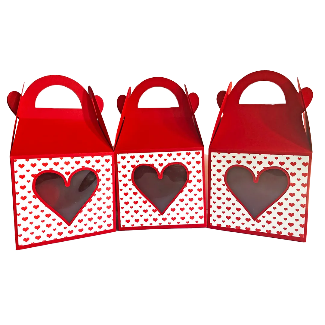 red party favour boxes