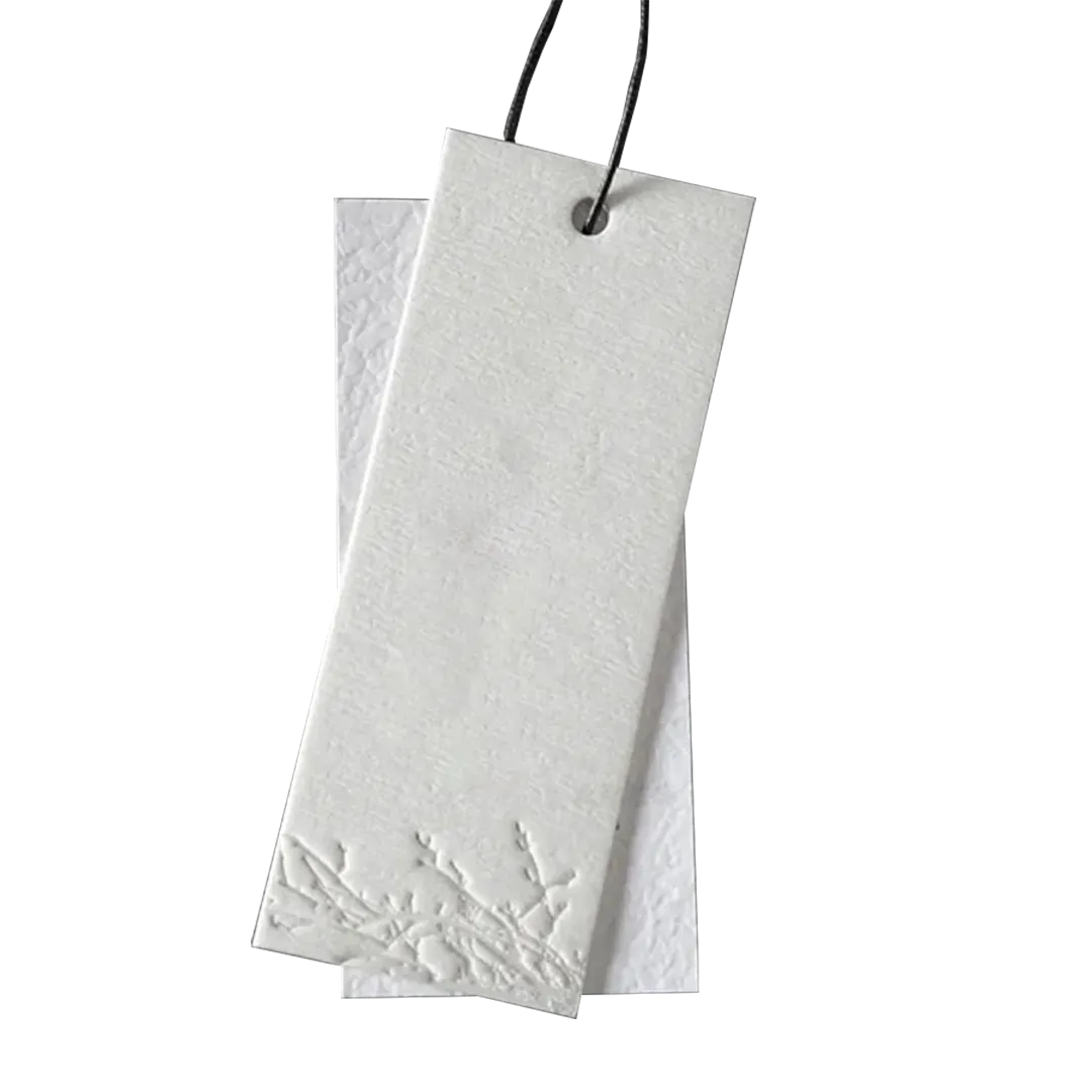 Embossed hang tag
